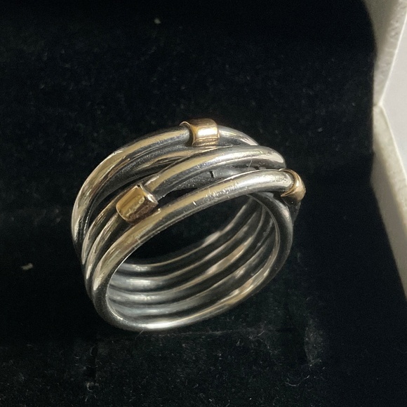 Pandora Silver and Gold Intertwined Ring - Picture 6 of 8